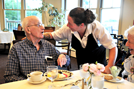 Maine Commercial & Hospitality Photography - Dining Room Patron and Waitress